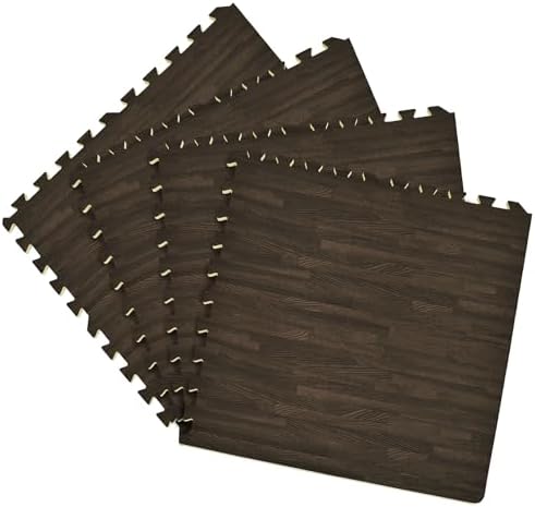 24-Inch Interlocking Anti-Fatigue Foam Floor Tiles, 24 x 24 in, 4-Pack, Charcoal