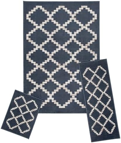 3-Piece Indoor Area Rug Set, Landon Grey