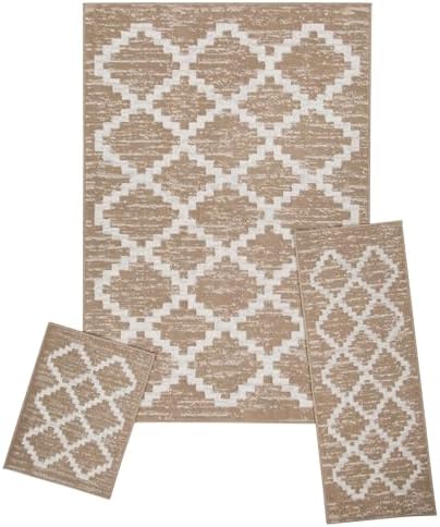 3-Piece Indoor Area Rug Set, Landon Tan