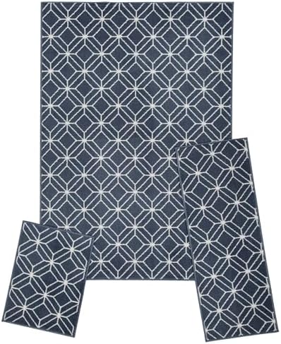 3-Piece Indoor Area Rug Set, Zara Blue