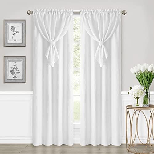 Allegra Curtain Panel with Attached Teardrop-Style, 42 x 63 in
