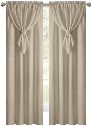 Allegra Curtain Panel with Attached Teardrop-Style, 42 x 84 in