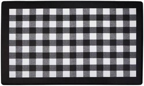 Anti-Fatigue Floor Comfort Mat, Buffalo Check Black