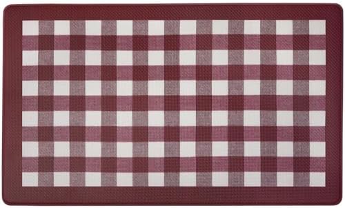 Anti-Fatigue Floor Comfort Mat, Buffalo Check Burgundy