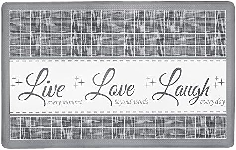 Anti-Fatigue Floor Comfort Mat, Live, 18 x 30 in, Grey