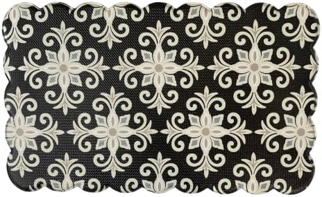 Anti Fatigue Scallop Mat 18 x 30 in, Payton -Black/Tan