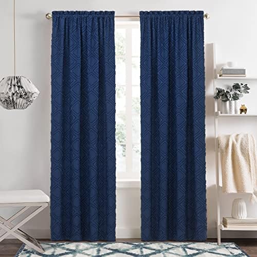 Blake Rod Pocket Curtain Panel, Navy, 42 x 84 in