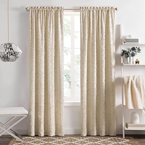 Blake Rod Pocket Curtain Panel, Tan, 42 x 84 in