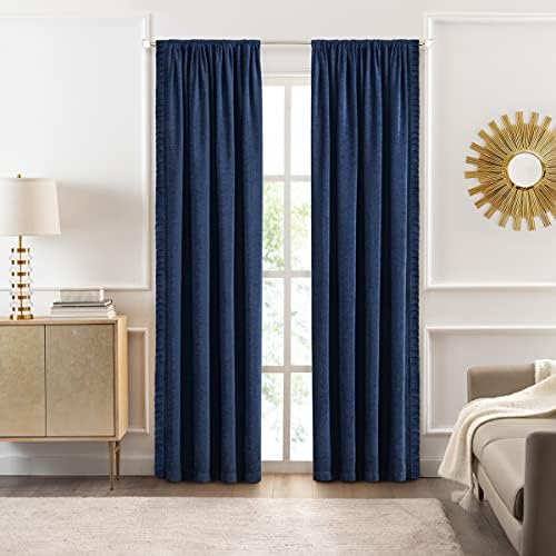 Bordeaux Rod Pocket Curtain Panel, Navy, 52 x 84 in