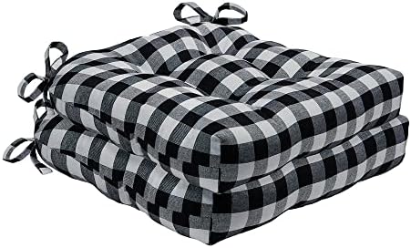 Buffalo Check Tufted Chair Seat Cushions