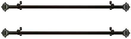 Buono II Jordan Curtain Rod with Finials, 48-86 in