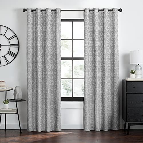 Constellation Grommet Curtain Panel, Grey
