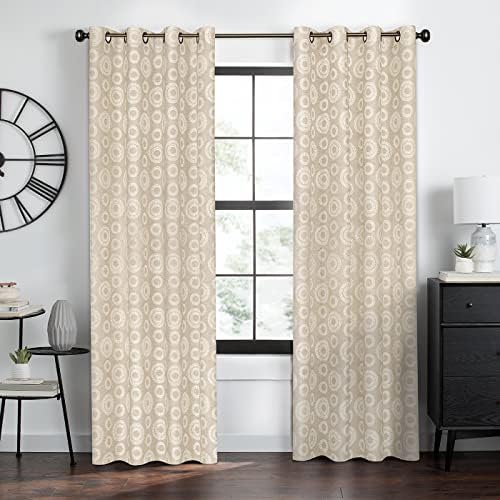 Constellation Grommet Curtain Panel, Linen, 52 x 84 in