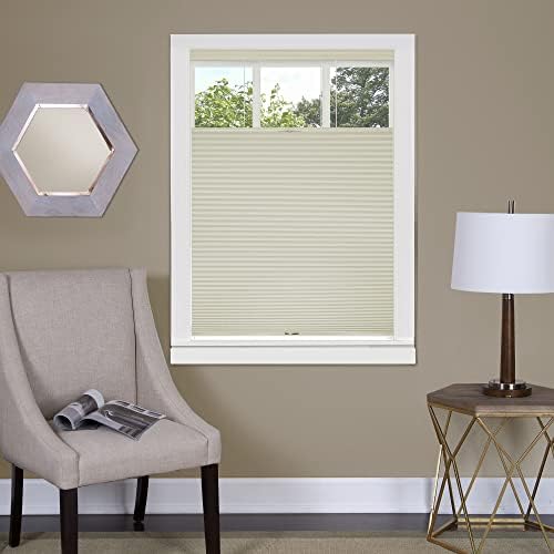 Cordless Cellular Pleated Shades, Alabaster, 35 x 64 in
