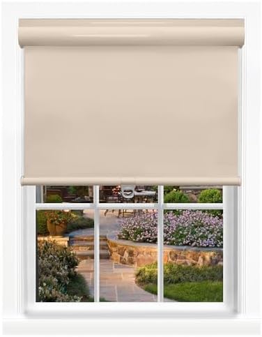 Cordless Glide-n-Go Blackout Vinyl Roller Window Blinds