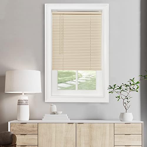 Cordless Light Filtering Mini Blind, Alabaster, 28 x 48 in