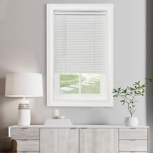 Cordless Light Filtering Mini Blind, Pearl White, 24 x 64 in