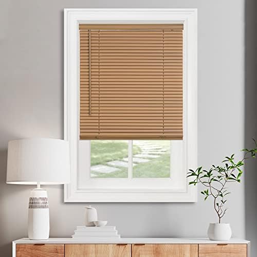 Cordless Light Filtering Mini Blind, Woodtone, 29 x 72 in