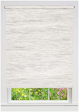 Cordless Light Filtering Privacy Jute Roller Shade, Silver Grey, 72 x 72 in