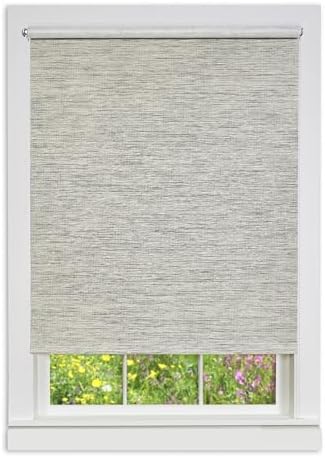 Cordless Privacy Jute Roller Shade, Heather, 47 x 72 in