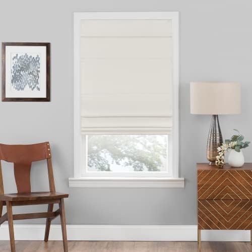 Cordless Roman Shades, Ivory, 27 x 64 in