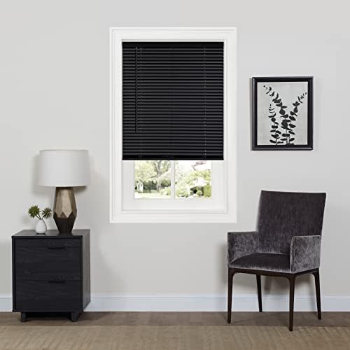 Cordless Room Darkening Mini Blind, Black, 29 x 64 in