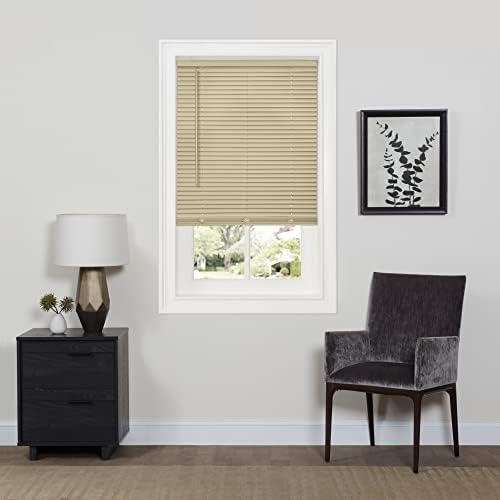 Cordless Room Darkening Mini Blind, Latte, 27 x 64 in