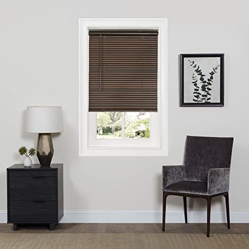 Cordless Room Darkening Mini Blind, Mahogany, 35 x 64 in