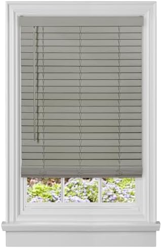 Cordless Room Darkening Plantation Blind, Grey, 74 x 52 in