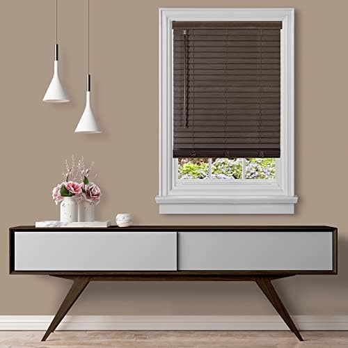 Cordless Room Darkening Plantation Blind, Mahogany, 31 x 64 in