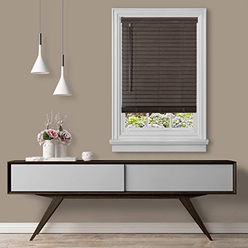 Cordless Room Darkening Plantation Blind, Mahogany, 35 x 64 in