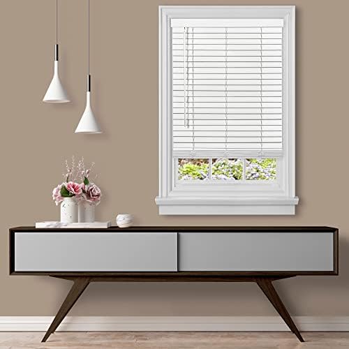 Cordless Room Darkening Plantation Blind, White, 29 x 64 in