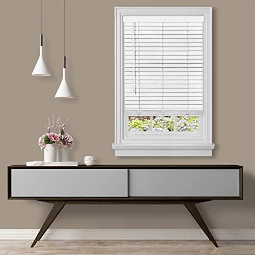 Cordless Room Darkening Plantation Blind, White, 35 x 64 in
