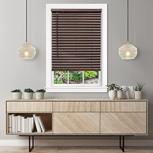 Cordless Room Darkening Venetian Blind, Mahogany, 35 x 64 in