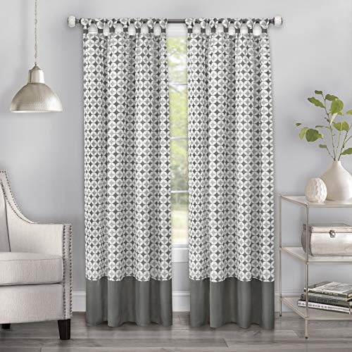 Cuff Tab Top Panel Callie Curtain, Grey Model: CIPN63GY06