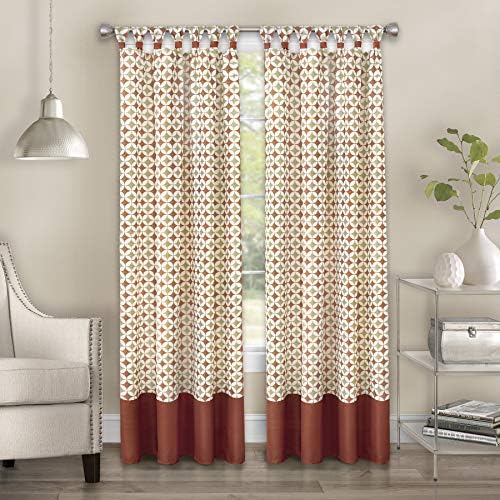 Cuff Tab Top Panel Callie Curtain, Spice/Tan