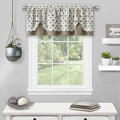 Cuff Tab Top Panel Callie Curtain, Taupe/Silver Model