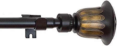 Curtain Rods with Finials, Buono II, 48-86 in, Black/Brushed Gold