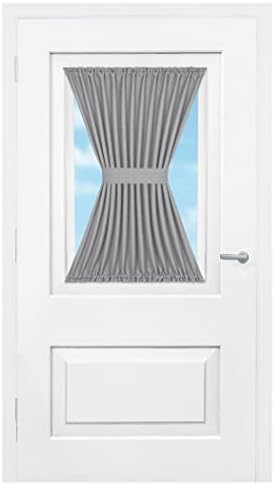 Darcy Rod Pocket Door Panel with Tieback, Grey