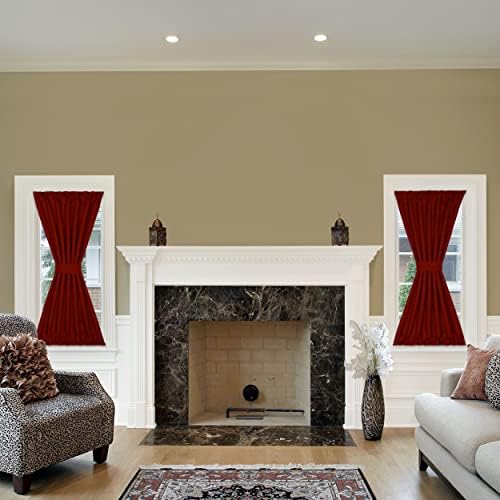 Darcy Rod Pocket Door Panel with Tieback, Marsala, 25 x 40 in