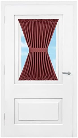 Darcy Rod Pocket Door Panel with Tieback, Marsala, 54 x 40 in