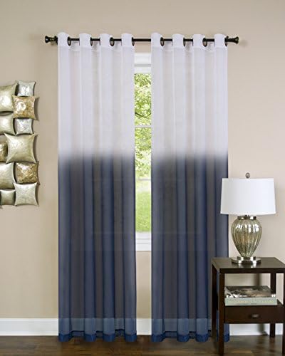 Essense Grommet Curtain Panel, Blue, 54 x 84 in