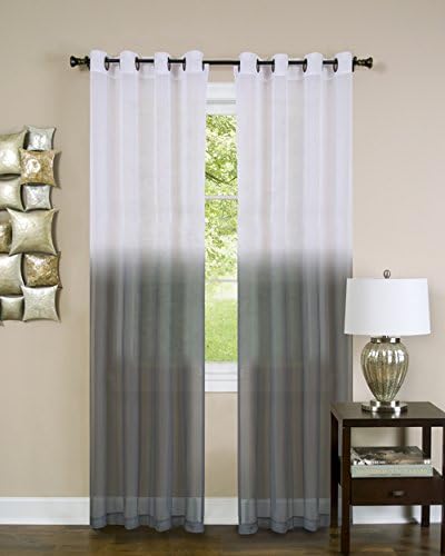 Essense Grommet Curtain Panel, Charcoal, 52 x 84 in