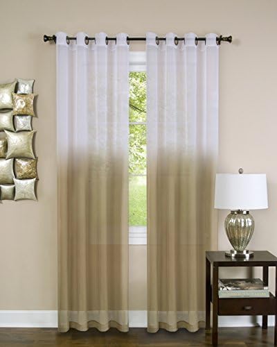 Essense Grommet Window Curtain Panel, Tan