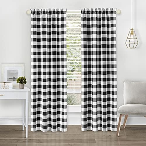 Hunter Rod Pocket Curtain Panel, Black
