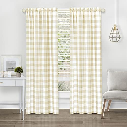 Hunter Rod Pocket Curtain Panel, Tan
