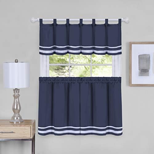 Imports Dakota Curtain Tier Pair and Valance Set, Pair &, 58 x 24 in