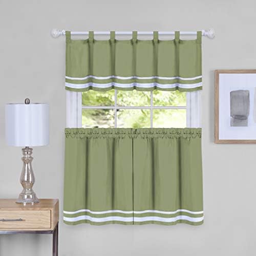 Imports Dakota Curtain Tier Pair and Valance Set, Pair &, 58 x 36 in