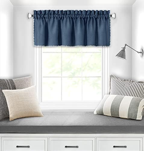 Kendal Curtain Valance, Blue/White