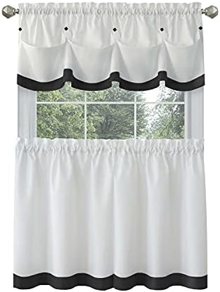 Lana Curtain Tier Pair and Valance Set, &